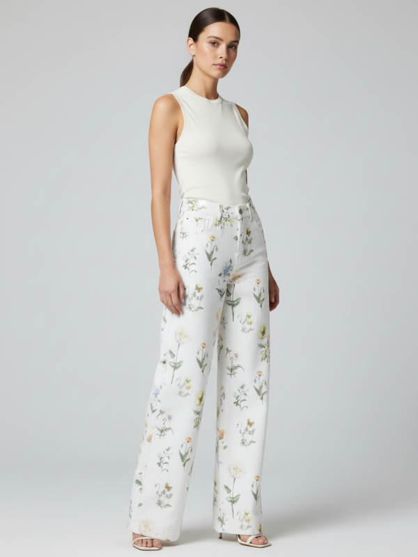 Eleonora τζιν φλοραλ παντελόνι