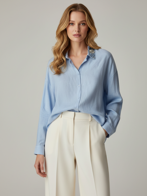 Vessia γαλάζιο Πουκάμισο
