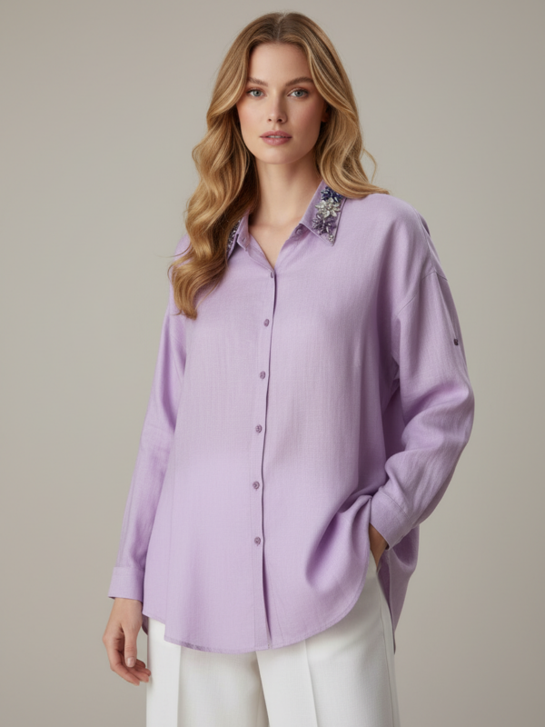 Vessia λιλά Πουκάμισο