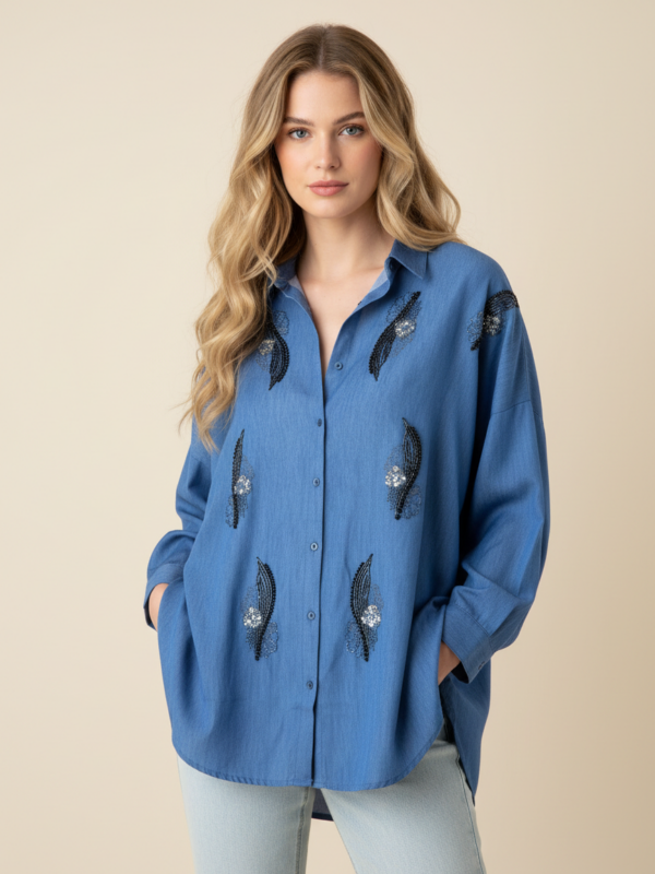 Orlina μπλε Πουκάμισο