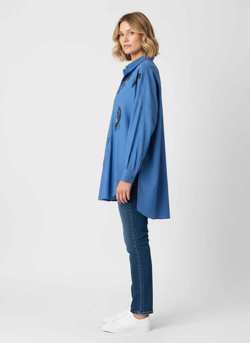 Orlina μπλε Πουκάμισο - Image 2