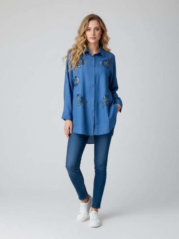 Asmara μπλε Πουκάμισο