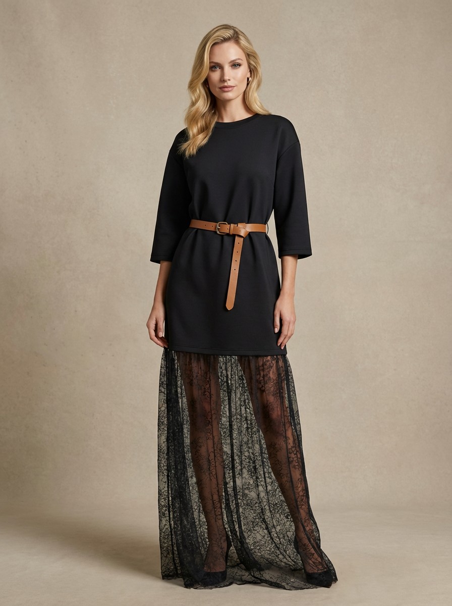 Evora μαύρο φόρεμα